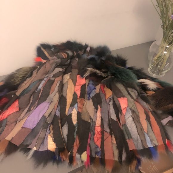 Recycled genuine luxurious fox fur jacket - Picture 5 of 8